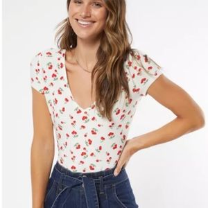 Cherry Print Top/Bodysuit